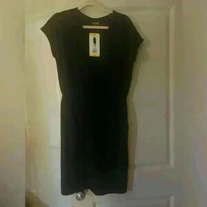 32 degees Cool ladies black drawstring dress Small NWT